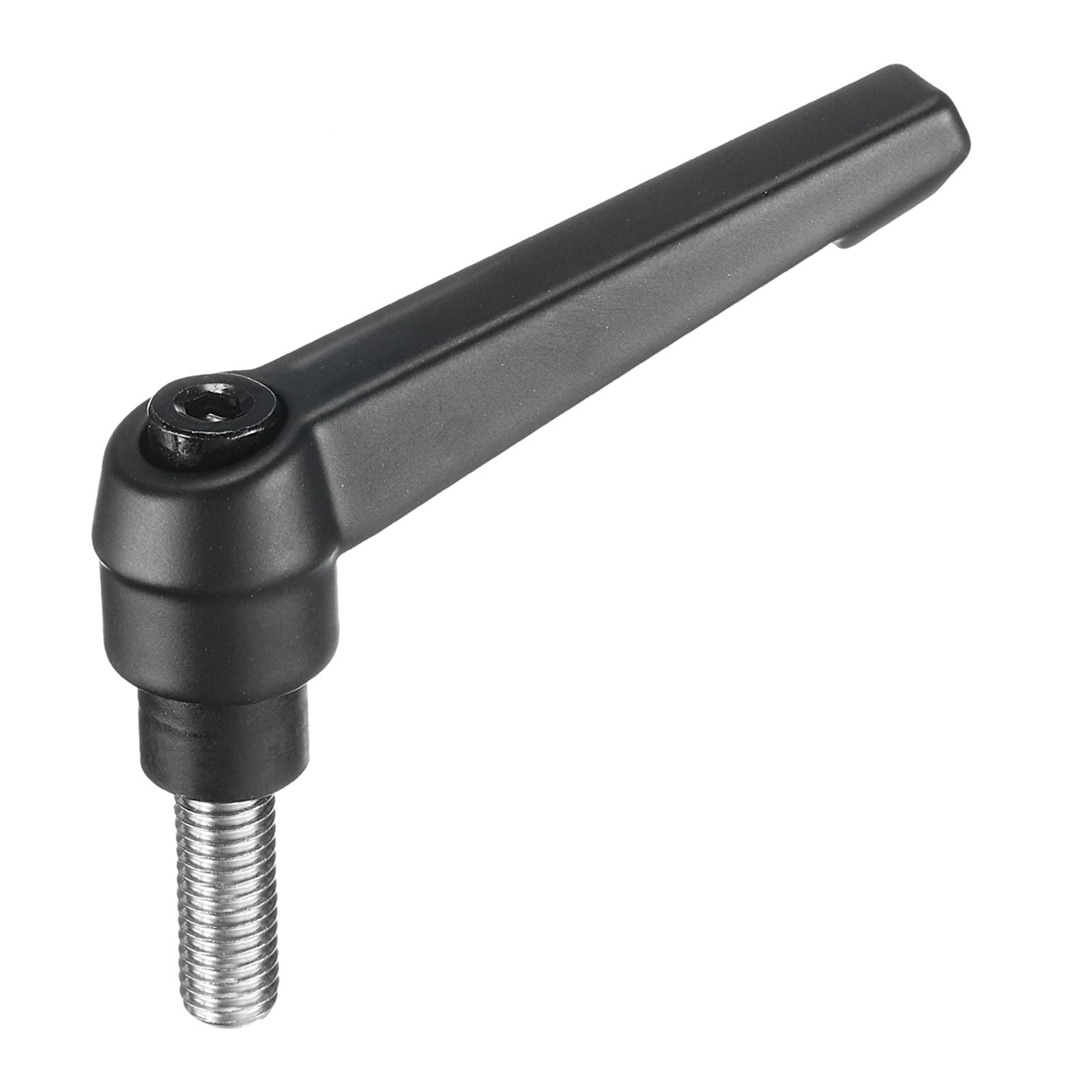 uxcell Adjustable Clamping Lever Handle M8 x 20mm Metric 304 Stainless Steel Male Threaded Stud Hand Knobs Push Button Ratchet Rotating Screw Handles Bolts with Locking Lever Black