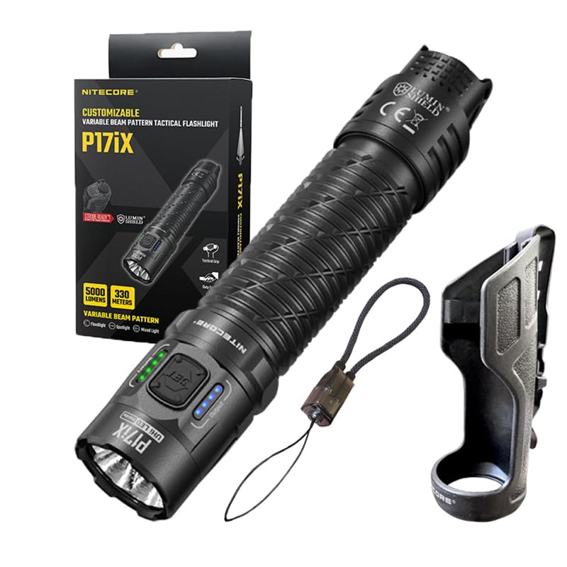 Nitecore P17iX Rechargeable Customizable Variable Beam Pattern Tactical Flashlight - 5000 Lumen