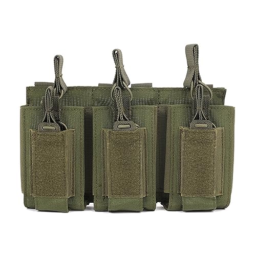DONGKER Taktische Magazintasche, Molle Triple Open Top Magazinbeutel Mag Pouch für M4, M16 G 1911 92 Magazine