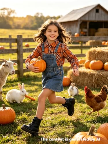 Image of SANGTREE Women and Girls Long Sleeve Flannel Casual Button Down Plaid Shirt