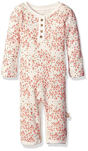 Burt's Bees Baby Baby Girl's Romper Jumpsuit, 100% Organic Cotton One-Piece Coverall, Painted Bees & Flowers, 12 Months