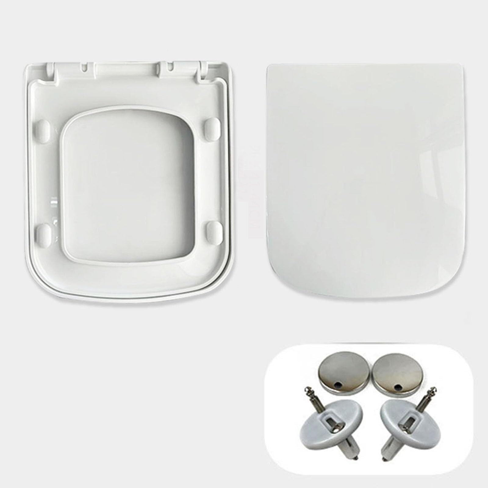 Dxpsxjl One Color Plastic Square Soft Close Toilet Seat White With Quick Release Adjustable Hinges Easy Fixing, Quick, Close, Toilet, Plastic, White, Seat, Soft, Square, Lightweight