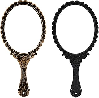 2pcs Vanity Mirror Oval Vanity Mirror Mirror Handheld Vintage Mirror Makeup Mirror Hairdressing Mirror Vintage Handheld Mirror Handhold Mirror Cosmetic Mirror Oval Makeup Mirror