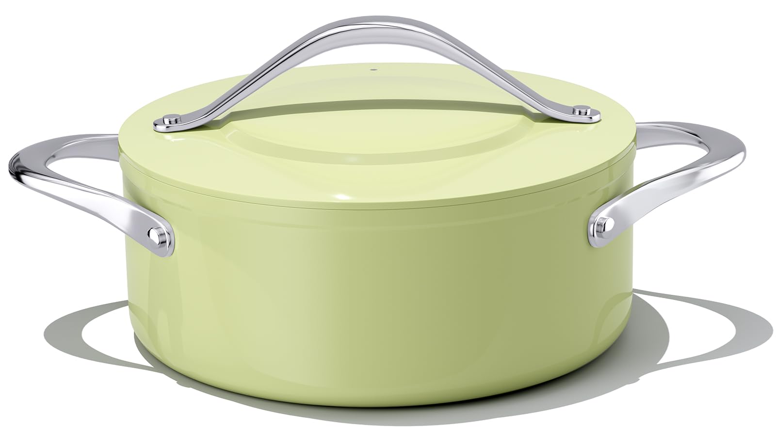 CookinCraze 4.5qt Ceramic Dutch Oven Pot with Lid (9.5"x 4") Nonstick Ceramic Coated Low Stock Pot, PFAS-Free, Lightweight, Non stick for Braising,