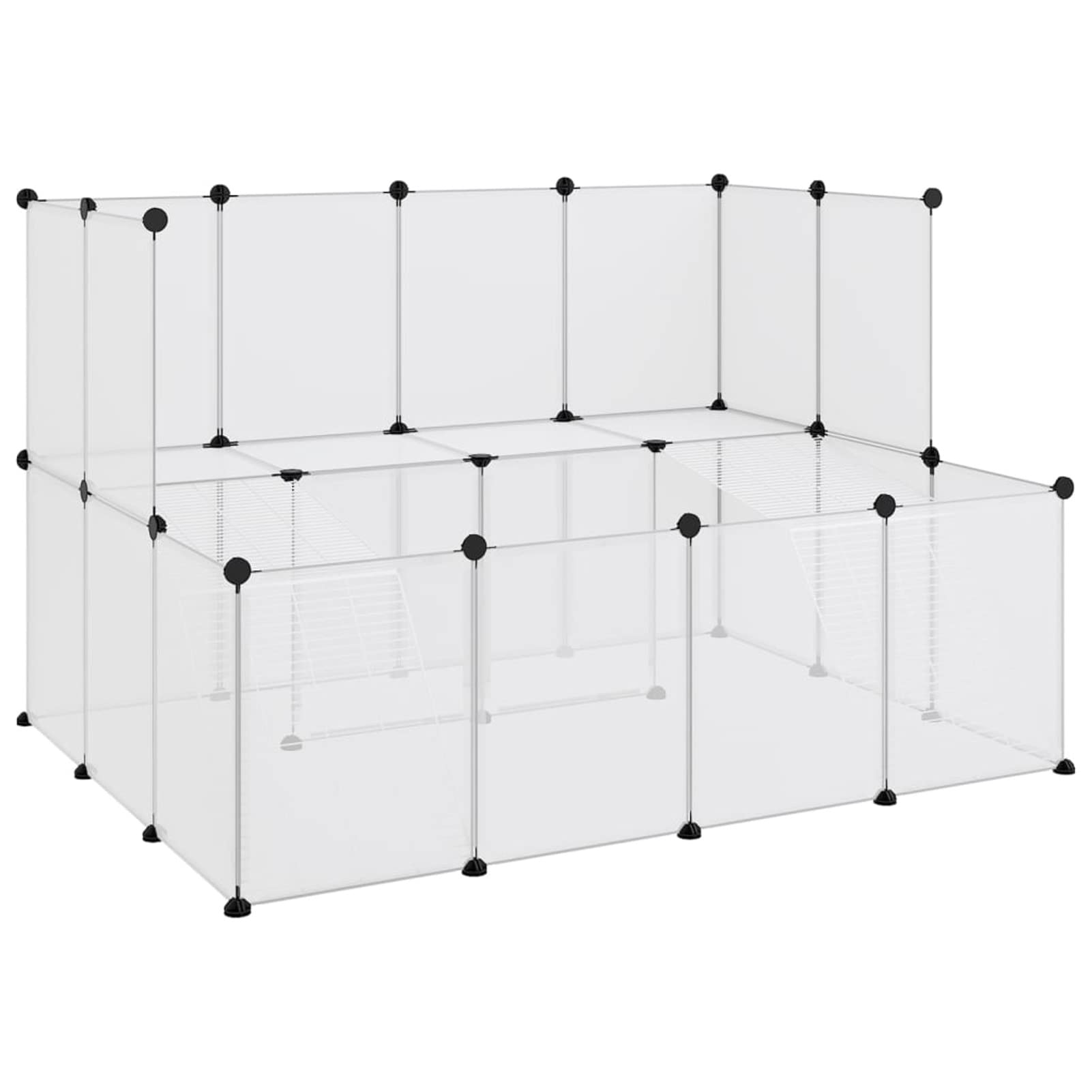 Jaula de Animales pequeños, Xichuzi Jaulas para Conejos, Jaula Cobaya, Jaula Hamster, Jaula para Gatos, Jaula Chinchilla, Recinto para Conejos, Transparente PP y Acero 143x107x93cm