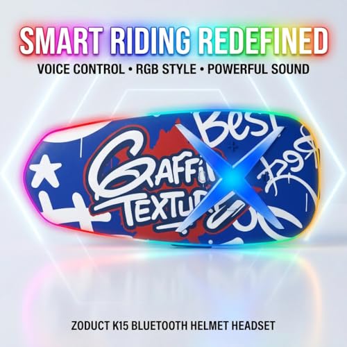 Image of K15 Helmet Bluetooth 6.0 Headset | 40H Battery Life | IP65 Waterproof | 40mm Speaker | Voice Control | Wireless Helmet Headphone for Bike Motorcycle Riding