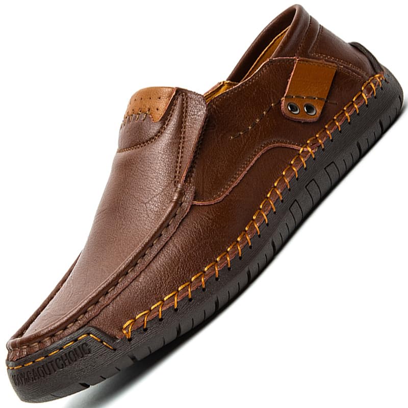 Loafers Shoes for Men Leather Mens Casual Men's Driving Dress Boat Formal Shoe Man Black Brown Yellow Size Fashion Male