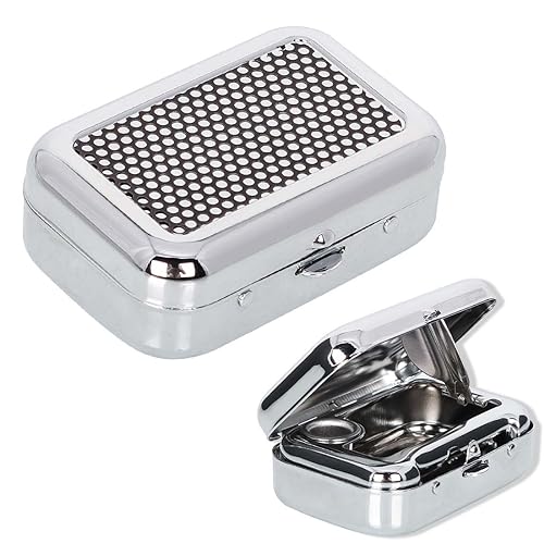 JOCXZI 2 pieces cigarette pocket ashtray, travel ashtray, pocket ashtray, odor-proof, portable ashtray for on the go, travel ashtray made of metal with cigarette rest