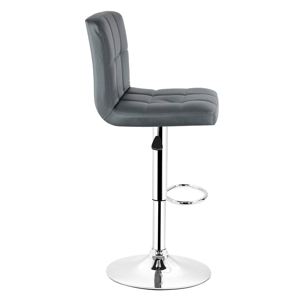 Lot De 2 Tabourets De Bar En ABS Et Métal Chromé – Hauteur Réglable 59-80 Cm, Pivote à 360°, Repose-Pieds, Blanc