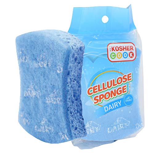 Image of Dairy Blue Dishwashing Sponges - Multifunctional Absorbent Cleaning Cellulose Scrub and Scouring Pad - Durable and Soft - Color Coded Home and Kitchen Accessories by The Kosher Cook