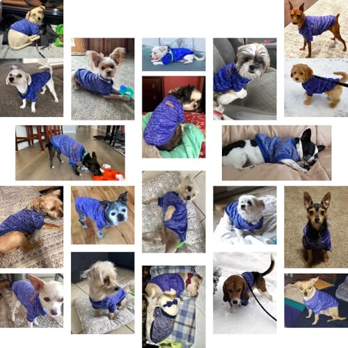 Image of Pet Dog Classic Knitwear Sweater Warm Winter Puppy Pet Coat Soft Sweater Clothing for Small Dogs (XXS, Dark Blue)