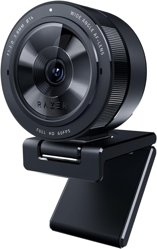 Razer Kiyo V2 – 4K 30FPS Webcam und KI-gestützter Bildausrichtung - 1080p 60FPS, integrierte Abdeckung, HDR, Ultraweitwinkelobjektiv, kompatibel mit MS Teams, Zoom und Google Meet | Weiß