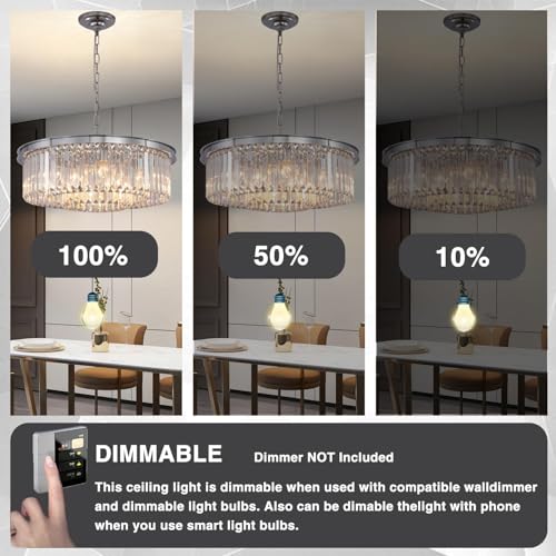 Gmlixin GM85052-500-C Crystal Chandelier Modern Chrome Chandeliers Lighting Pendant Ceiling Light Fixture 3-Tier thumb #5