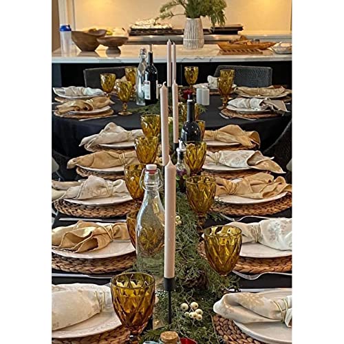 Taganov Red Wine Glasses Set Of 3 Or Set Of 4 Wedding Party Colored Glass Goblets 10 Ounce Embossed Design Glassware (Amber Set Of 4) #TOP5