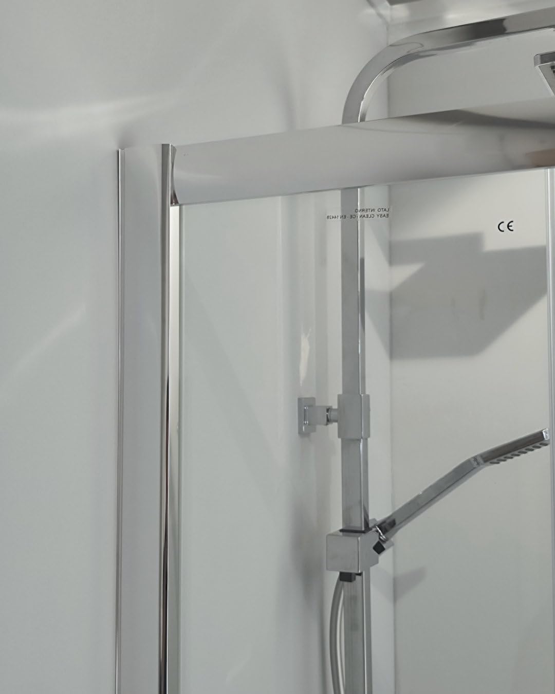 Box doccia cm 70x90 angolare vetro temperato 6 mm trasparente, apertura scorrevole e profili cromati