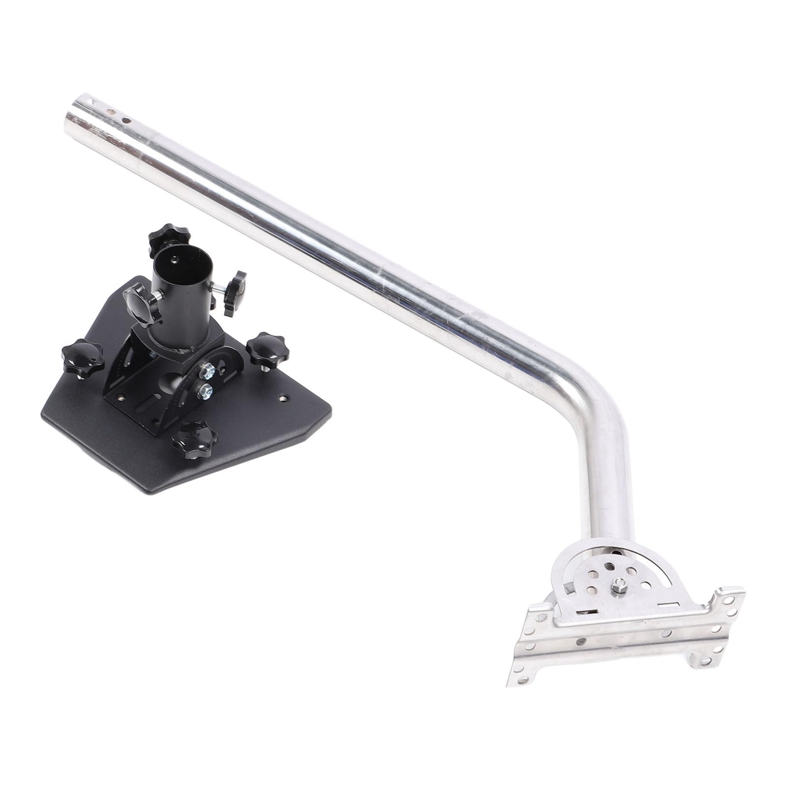 Soporte para Satélite, ángulo Ajustable de 160°, Adaptador Superior Giratorio de 360°, Kit de Montaje , Soporte para Antena con Estructura de Acero de Aleación de Brazo Largo de 43 Cm para