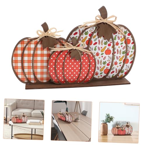 GOOHOCHY 1 Set Pumpkin Ornaments Wood Pumpkins Props Thanksgiving Scene Decor Thanksgiving Decor Thanksgiving Pumpkin Adorn Pumpkin Decor Artificial Pumpkin Adorn Fall Decoration Fall Prop