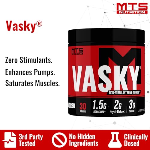 Image of MTS Nutrition Vasky Non-Stimulant Pump Inducer - Muscle Saturating Preworkout - 30 Servings Unflavored