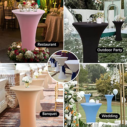 Image of Cocktail Table Covers - 2 Pack 24 inchx43 inch Fitted Highboy Table Cloth - Purple