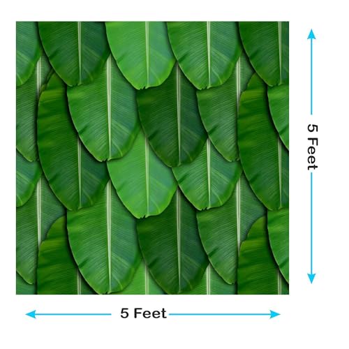 Image of S2S Banana Leaf Backdrop Cloth | for Pooja Decoration Traditional Background Curtain Cloth | 5 Feet Height & 5 Feet Width
