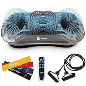Lifepro Waver Vibration Plate Exercise Machine – High-Intensity Vibration for Muscle Activation, Full-Body Workout Vibrating Platform with Loop Bands, Fitness Equipment for Strength Toning & Fat Loss
