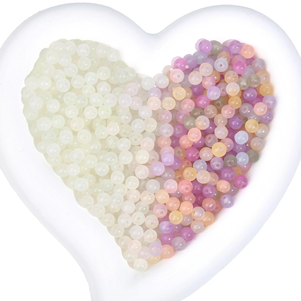 PONABEADIY 800PCS 6MM Sensitive UV Glass Beads for Jewellery Making