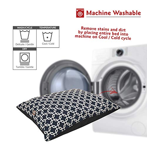 Image of Majestic Pet Rectangle Comfy Dog Bed Washable, Non-Slip Medium Breed 35 x 28 Inch Links Navy