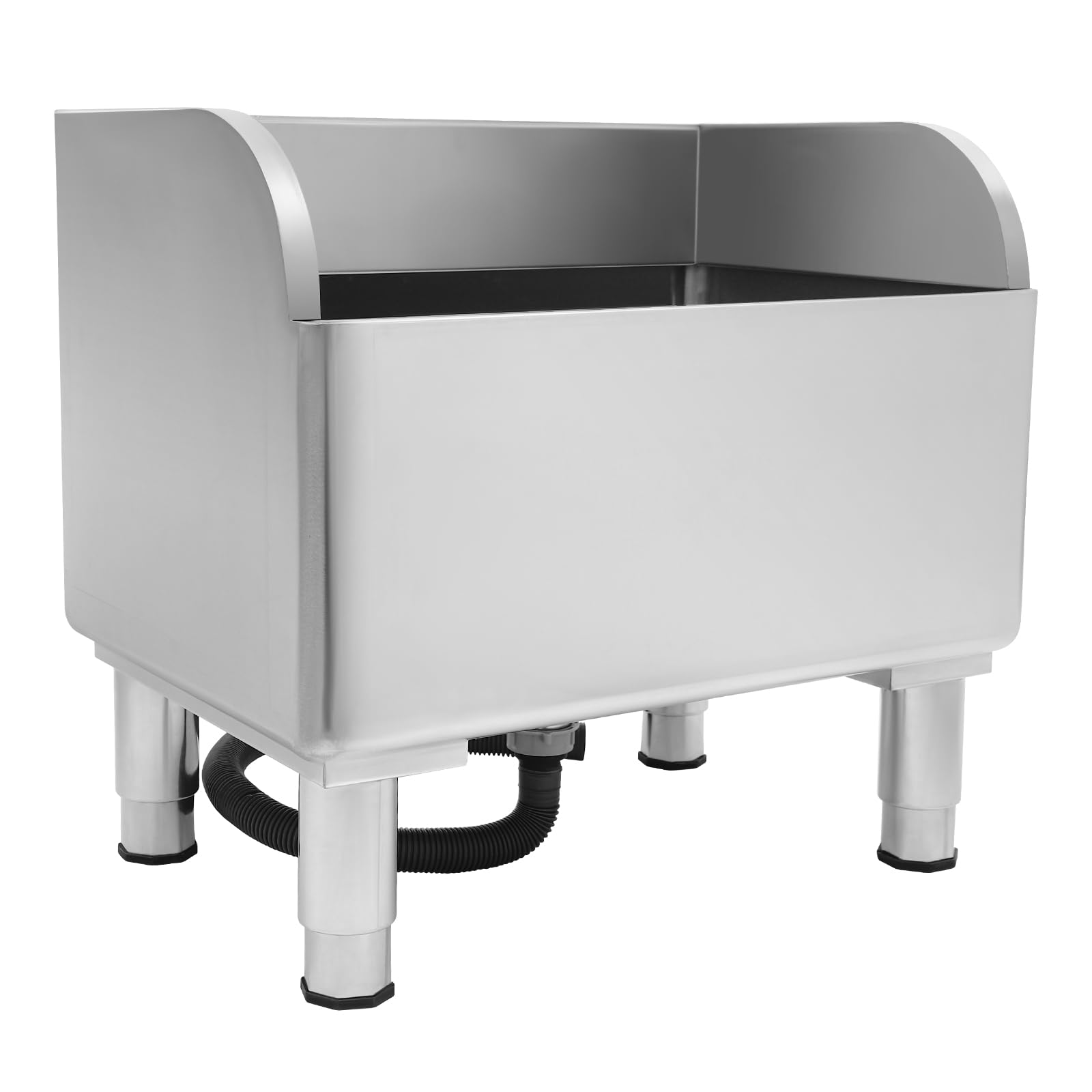 Commercial Mop Sink Stainless Steel Mop Sink with Legs Floor Mop Sink with Drainage Mop Sink with Baffle Adjustable Foot Height 23.6x16.1x21.7in