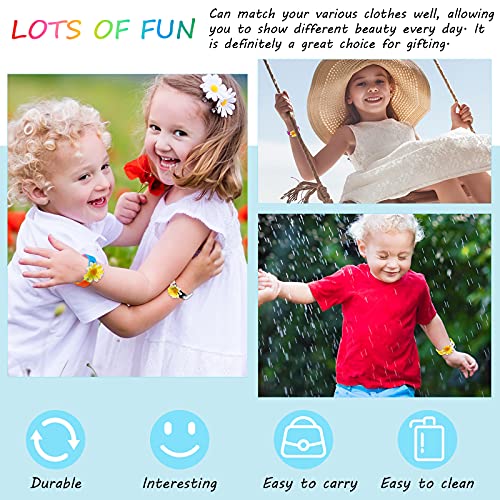 Image of MTLEE 36 Pieces Silicone Wristbands Adjustable Cute Wristbands for Girls Swimming Identify Shoe Birthday Presents, 12 Colors(7 Inch,Simple Color)