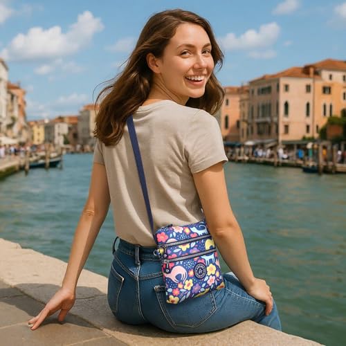 Image of AOCINA Small Wallet Purse Canvas Mini Purse Crossbody Phone Purse Bag for Girls Teens Boys Women
