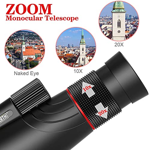Télescope monoculaire à prisme BAK4 haute clarté avec zoom 10-20x50 intégré - 5