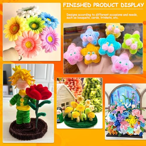 Image of Mnuizu 200 Pcs Pipe Cleaners, 20 Colors Chenille Stems Pipe Cleaners Bulk