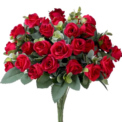 Flor artificial de rosa de seda de alta gama y gran realismo
