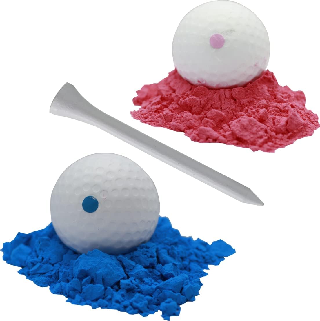 Gender Reveal Golf Balls Exploding Full Powder Backyard 1 Pink 1 Blue 1