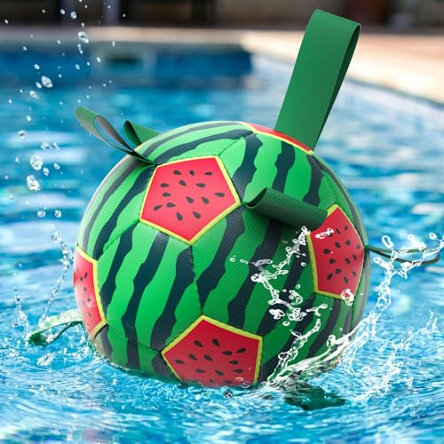 Image of QDAN Dog Water Toys, Pool Toys for Dogs Swimming Beach Fun, Watermelon Ball for Summer Outdoor Games (7 inch)