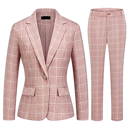 Ensemble blazer à carreaux femme coupe ajustée et pantalon premium