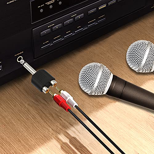Adaptador 6.35 mm macho a RCA hembra 5 unidades miniatura 7
