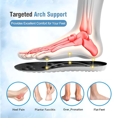 Image of 2 Pairs Cloud Insoles - 4D Cloud Technology Insole - Super Soft Comfort Insoles, U-Shape Memory Foam Insoles, Trim to Fit Inserts (Orange, 12-13)