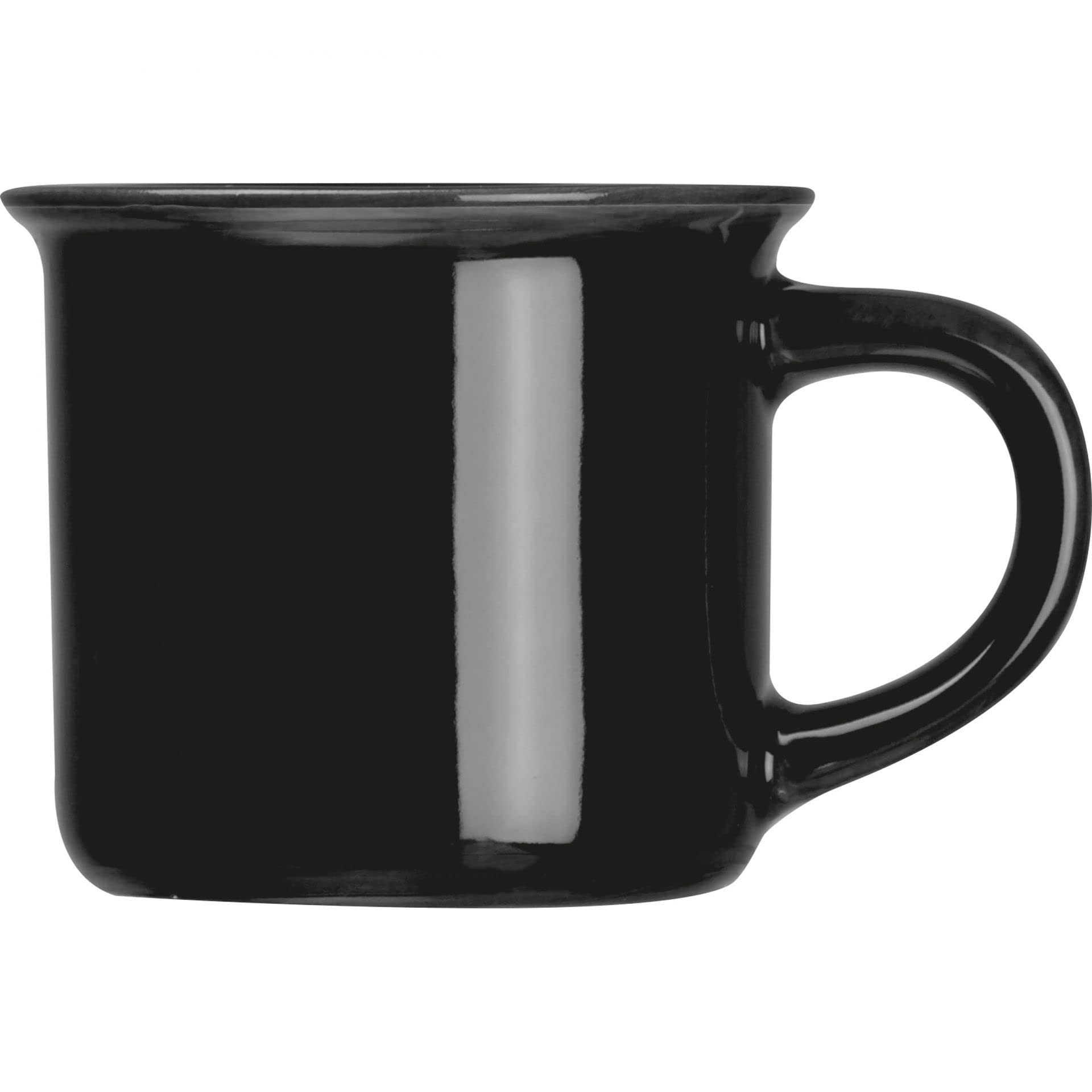 Set di 4 tazze da espresso in ceramica dal look retrò vintage da 60 ml con aspetto nostalgico (nero (4))