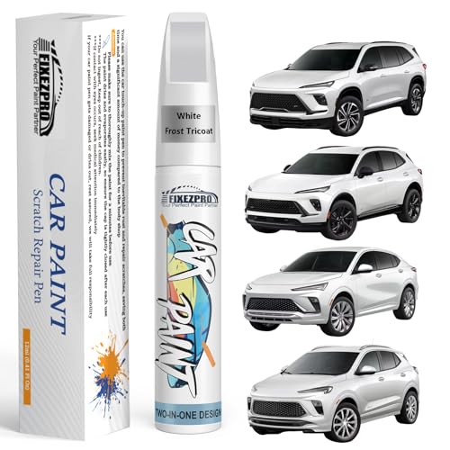 Image of White Frost Tricoat(G1W /WA140X) Touch Up Paint for Buick, Exact Color Match Car Paint Scratch Repair Remover Pen Kit Fix Vehicle Chips and Automotive Nicks Scuff