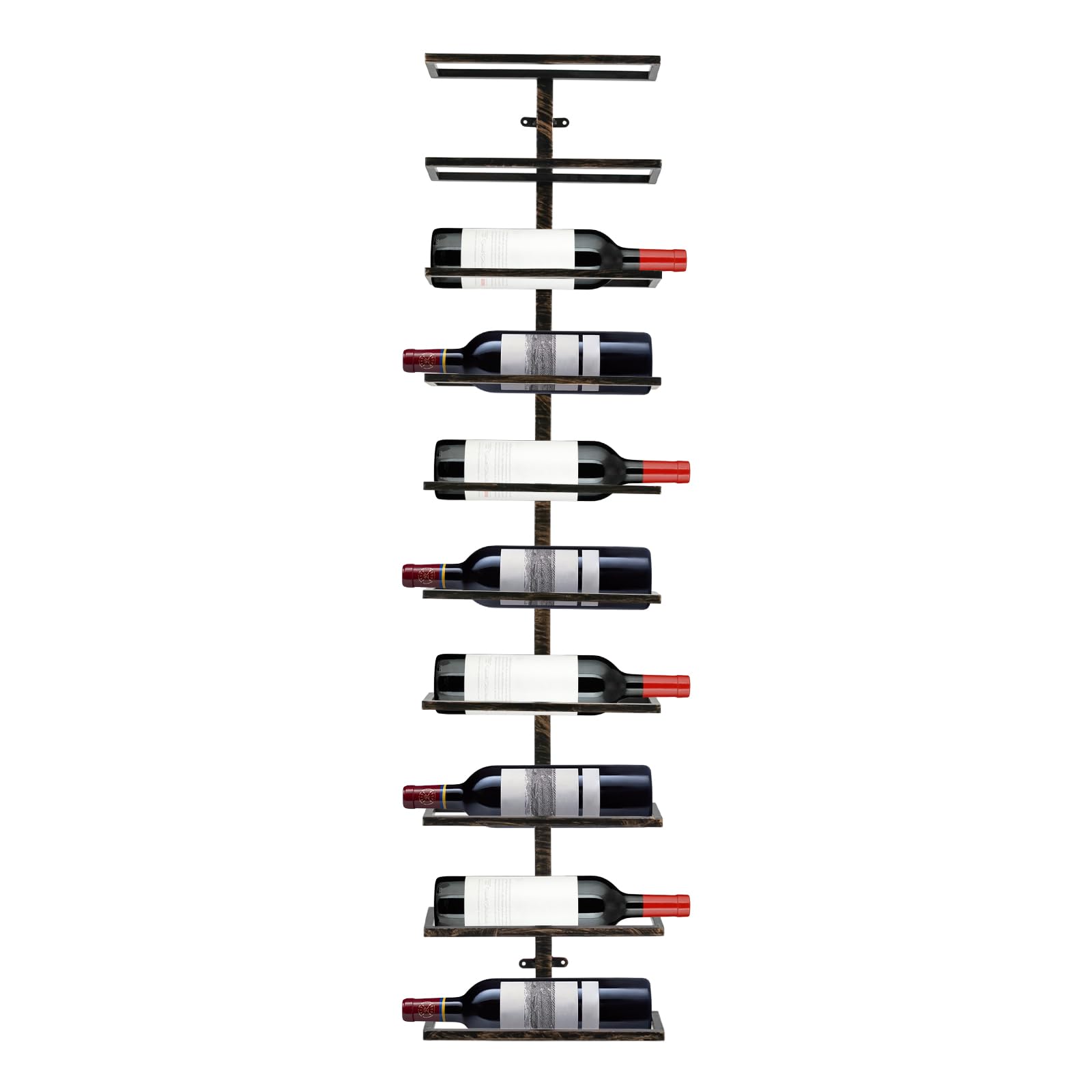 Porte-bouteilles Métal Noir Pour Mur, 10 Bouteilles, Rangement à Vin Mural