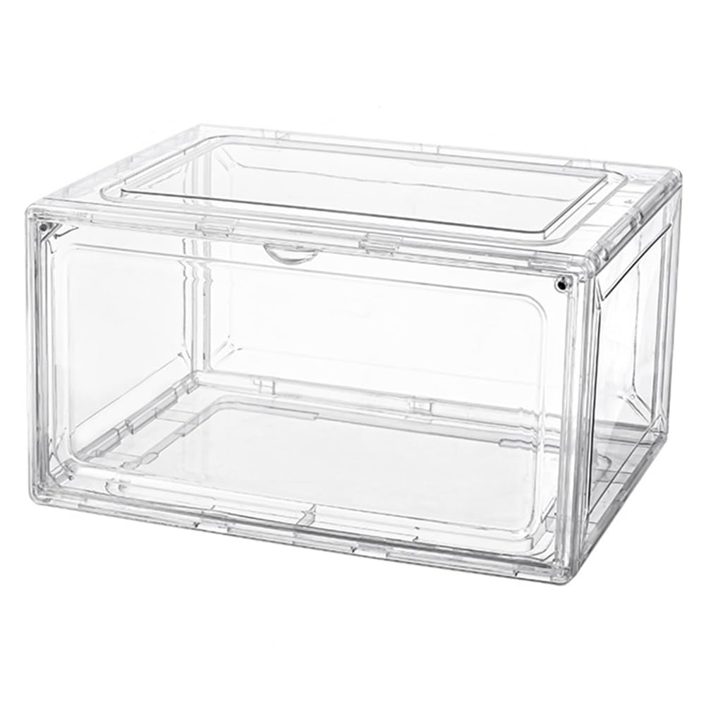 Photo 1 of *2 ARE MISSING LIDS, STOCK PHOTO REFERENCE ONLY* MMBABY 1 Pack Acrylic Clear Shoe Storage Box Shoe Box Clear Plastic Stackable Shoe Organizer Space Saving Foldable Shoe Container 1-pack Clear