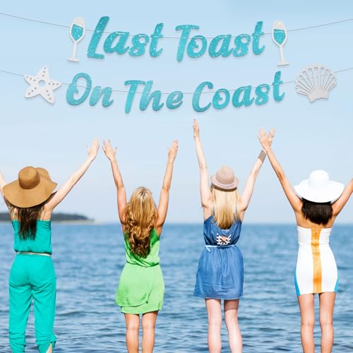 Image of Last Toast on The Coast Banner, Beach Bachelorette Party Decoration Bridal Shower Decor for Party Decoration Bach Backdrop Beach Bachelorette