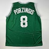 Facsimile Autographed Kristaps Porzingis Boston Green Reprint Laser Auto Basketball Jersey Size Men's XL