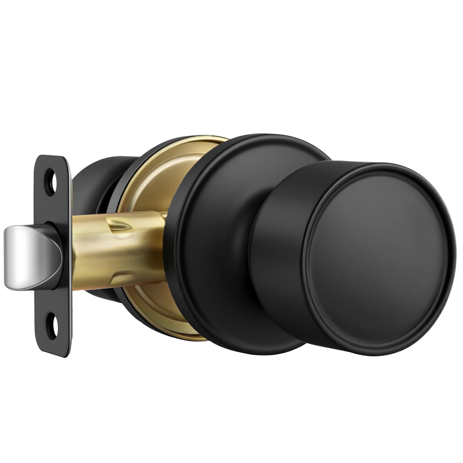 Goldenwarm Matte Black Privacy Door Knobs (10 Pack) -11