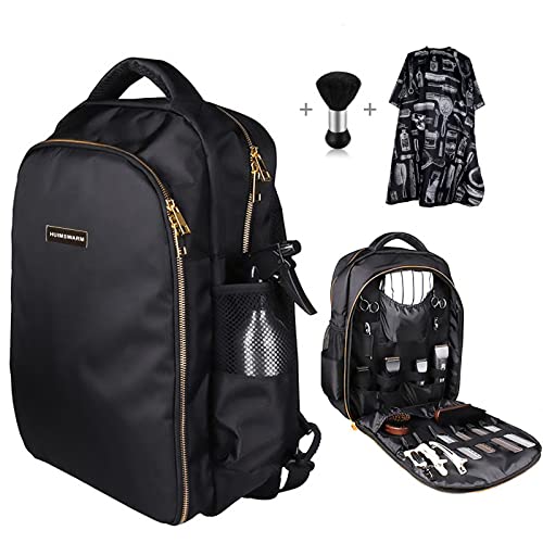 Mochila Barber Supplies Barber Clippers para barbeiro, com 1 peça de capa de barbeiro e escova de barbeiro, grande capacidade, zíper de cobre puro, à prova d'água, acessórios de barbeiro de