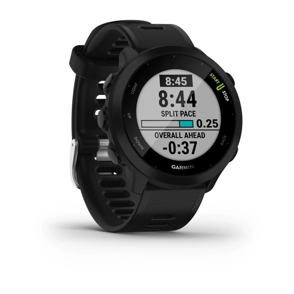 Garmin Forerunner 55 - Montre GPS Multi-activités Running avec Fonctions d’Entrainement Coach et Cardio au Poignet – Noir - Boîtier 42 mm