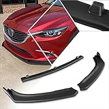 3Pcs Matte Black Front Bumper Lip Chin Splitter Spoiler Compatible with 14-18 Mazda 6