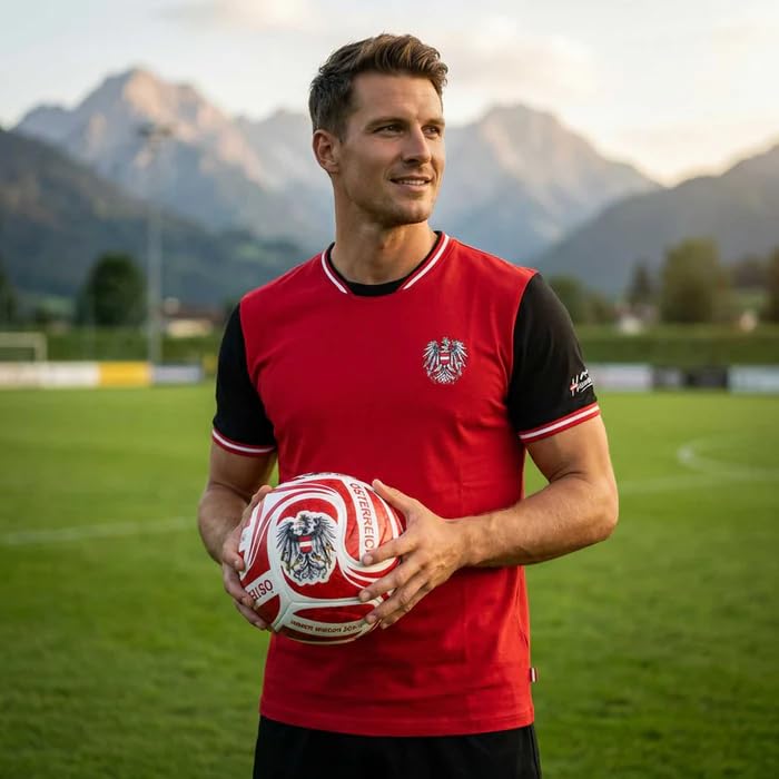 Hoamatkult Fußball Österreich Adler – WM-Kollektion Ball mit rot-weiß-rotem Design, strukturierter Oberfläche & „Immer Wieder Österreich“ Schriftzug