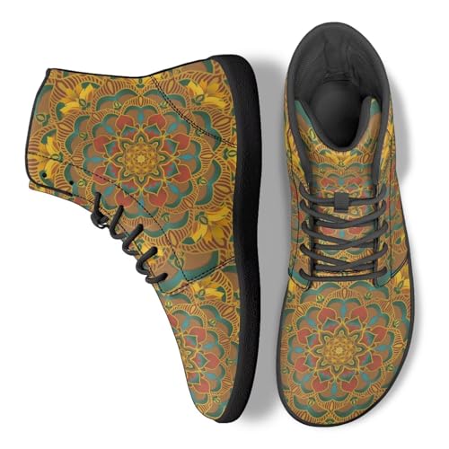 Image of Binienty Zero Drop Sole Barefoot Men's Women's PU Leather Flat Minimalist Barefoot Sneakers Athletic Shoes Waterproof